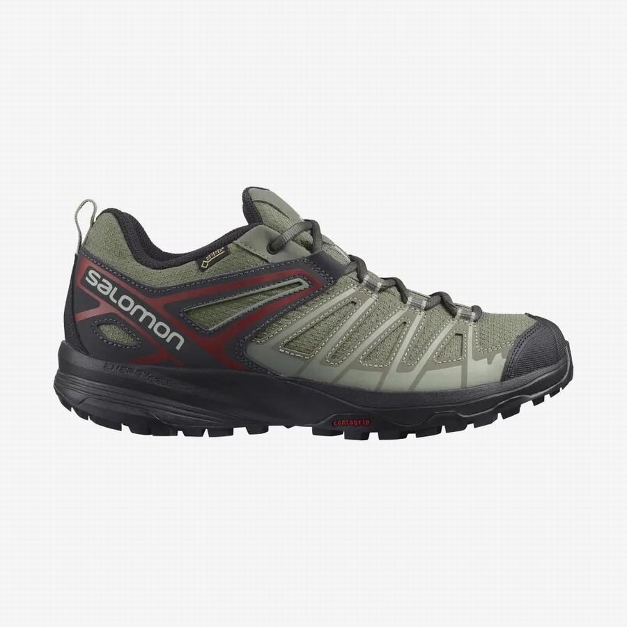 Salomon X Crest Gore-tex Pantofi Trekking Barbati Masline Verzi (STW645GC)